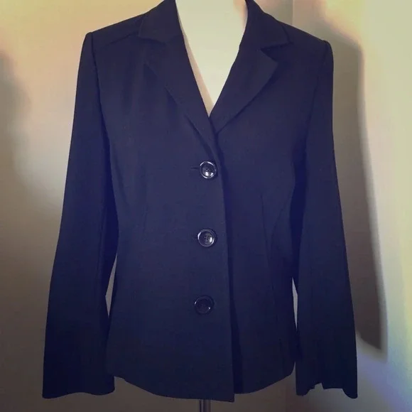 TALBOTS Black Knit Blazer, EEUC - Picture 1 of 8